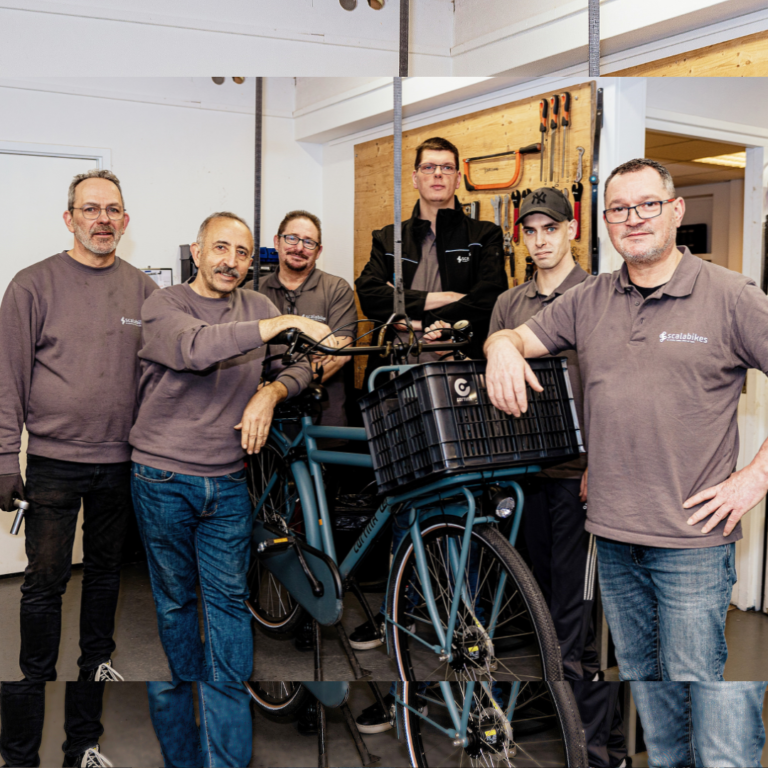 Het team van Scalabikes de fietsenwerkplaats van Scalabor in Arnhem